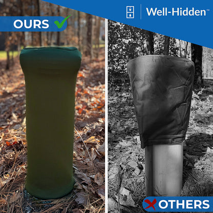 Well-Hidden™ Well Cover for Yard (Decorative Green Textile) - Hide Your Water Well Pump Head and Improve Curb Appeal